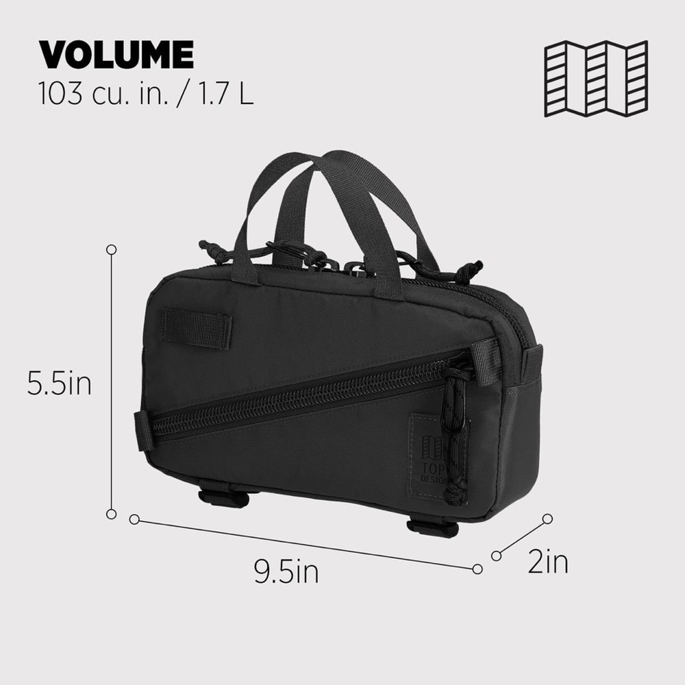 Topo Designs Mini Quick Pack Shoulder Sling Waist Pack (Black) - Picture 4 of 6